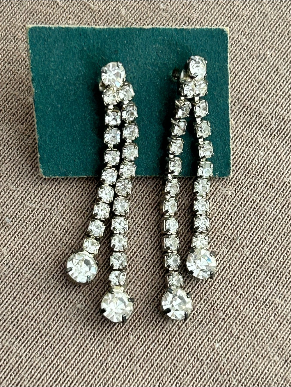 4/$50 Crystal Drop Dangle Earrings - Silver Tone